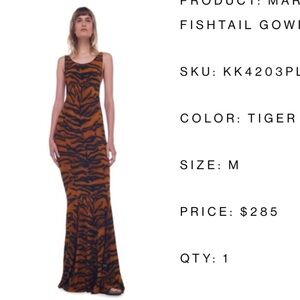 Norma Kamali Marissa Fishtail Tiger Print Dress